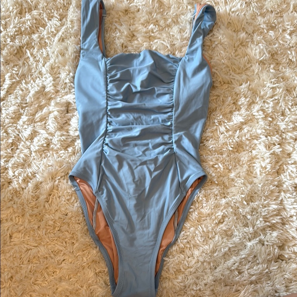 J. Crew Light Blue One Piece Swimsuit